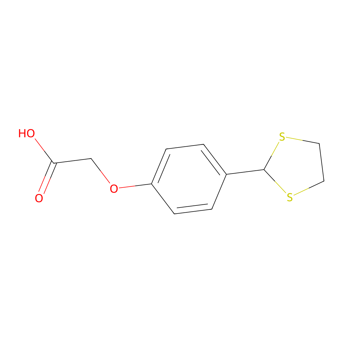 2-[4-(1,3-Dithiolan-2-yl)phenoxy]acetic acid molecular structure, CAS 852218-15-6