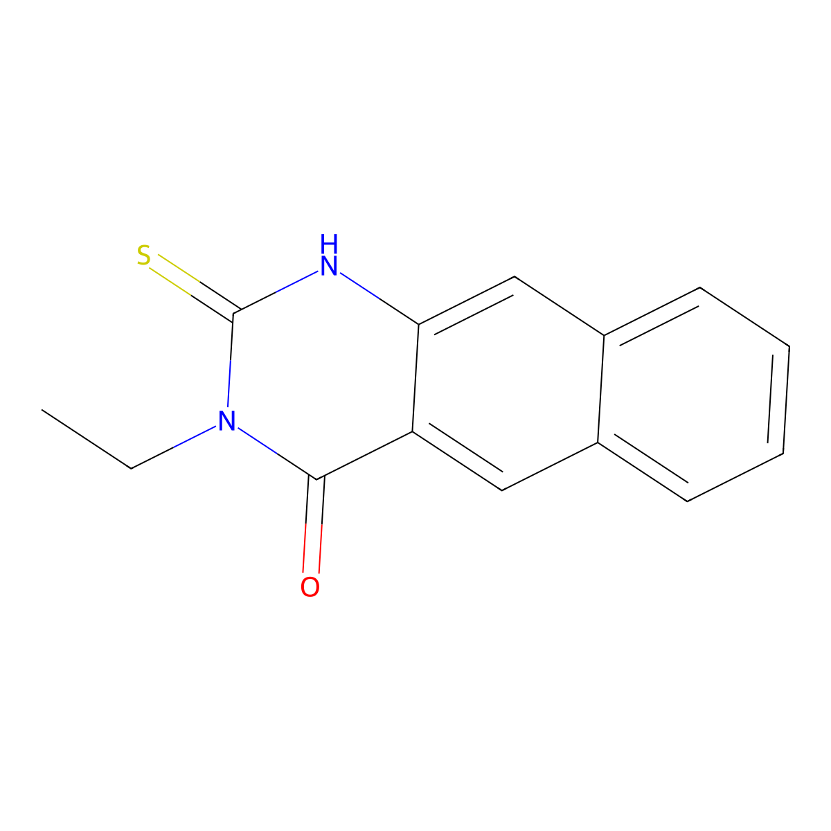 3-ethyl-2-sulfanyl-3H,4H-benzo[g]quinazolin-4-one molecular structure, CAS 852218-19-0