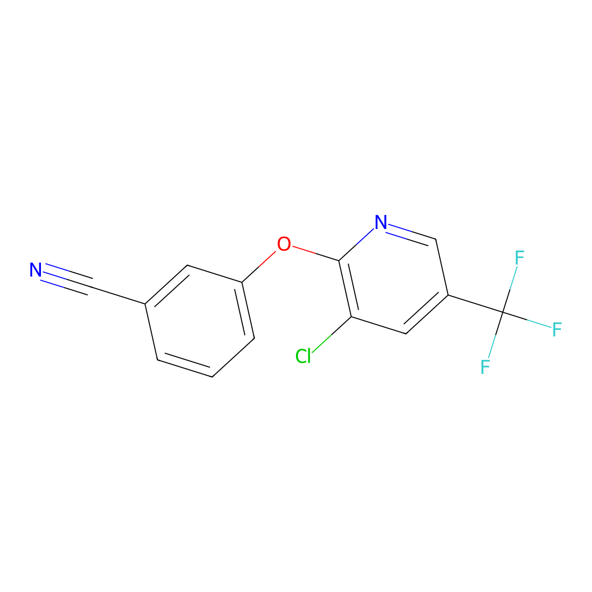 3-{[3-Chloro-5-(trifluoromethyl)-2-pyridinyl]oxy}benzonitrile molecular structure, CAS 852218-37-2