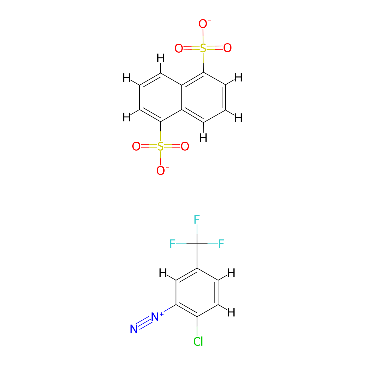 Benzenediazonium, 2-chloro-5-(trifluoromethyl)-, 1,5-naphthalenedisulfonate (1:1) molecular structure, CAS 85222-99-7