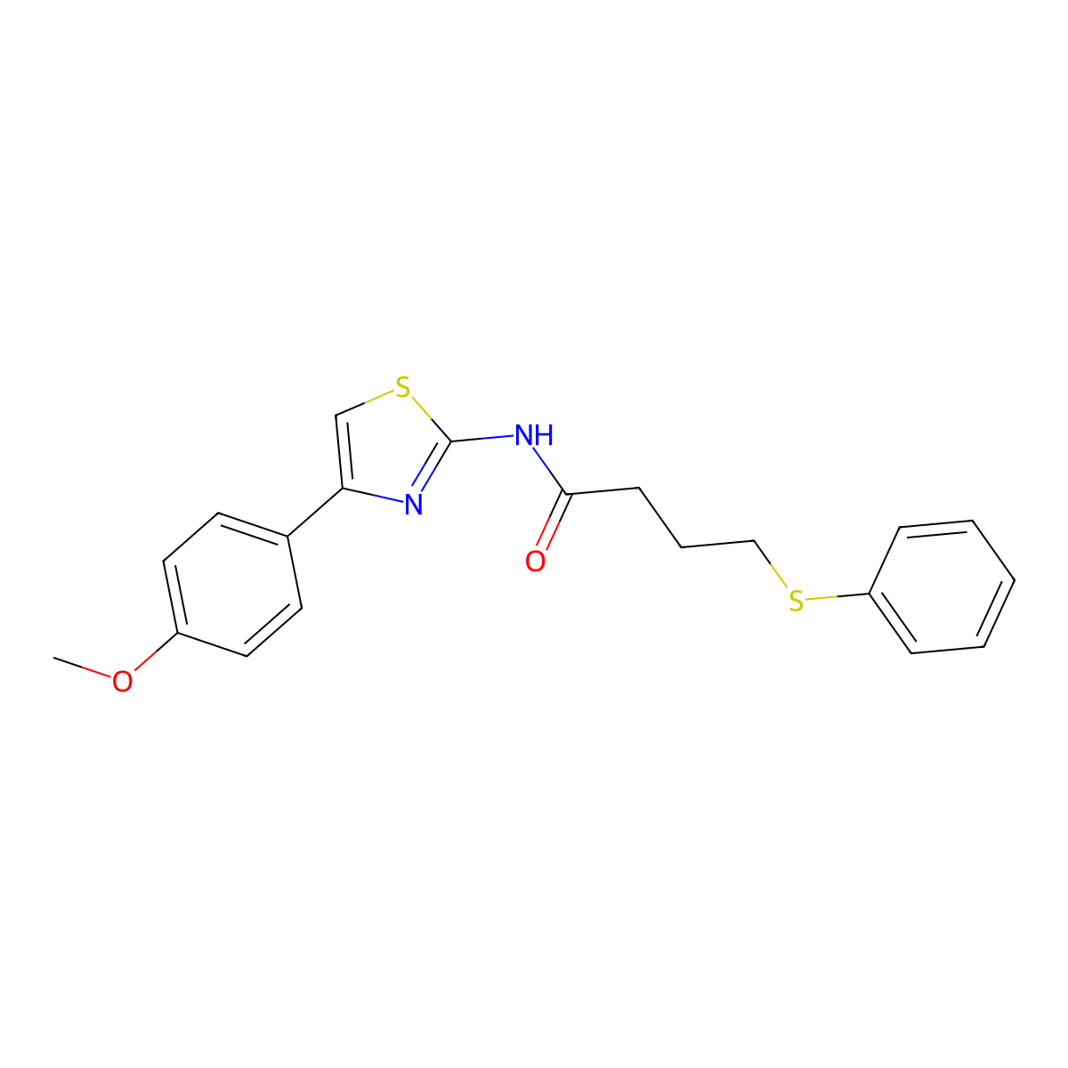 N-[4-(4-methoxyphenyl)-1,3-thiazol-2-yl]-4-(phenylsulfanyl)butanamide molecular structure, CAS 852221-32-0