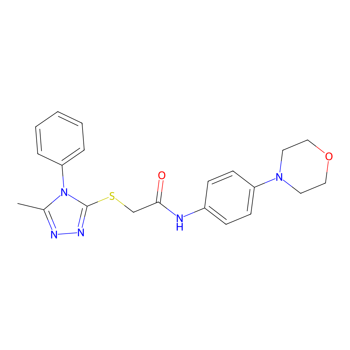 2-[(5-methyl-4-phenyl-1,2,4-triazol-3-yl)sulfanyl]-N-(4-morpholin-4-ylphenyl)acetamide molecular structure, CAS 852224-80-7