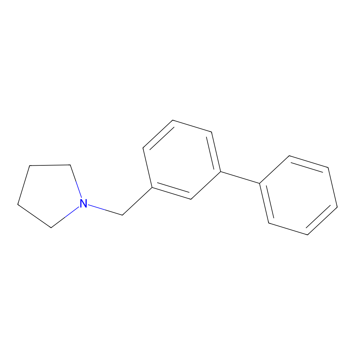 1-([1,1'-Biphenyl]-3-ylmethyl)pyrrolidine molecular structure, CAS 852227-16-8