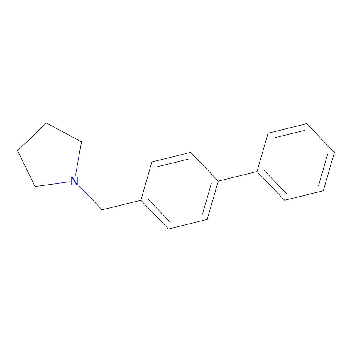 1-([1,1-Biphenyl]-4-ylmethyl)pyrrolidine molecular structure, CAS 852227-17-9