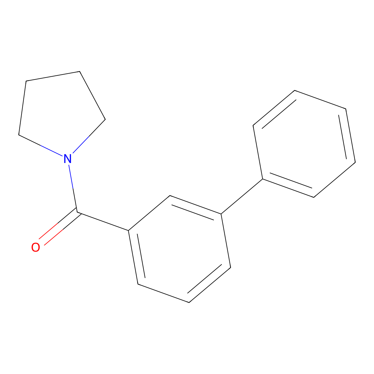 [1,1'-Biphenyl]-3-yl-1-pyrrolidinylmethanone molecular structure, CAS 852227-18-0