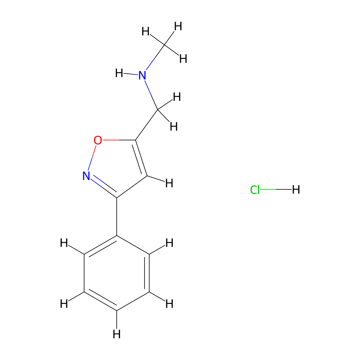 N-Methyl-3-phenyl-5-isoxazolemethanamine hydrochloride molecular structure, CAS 852227-84-0