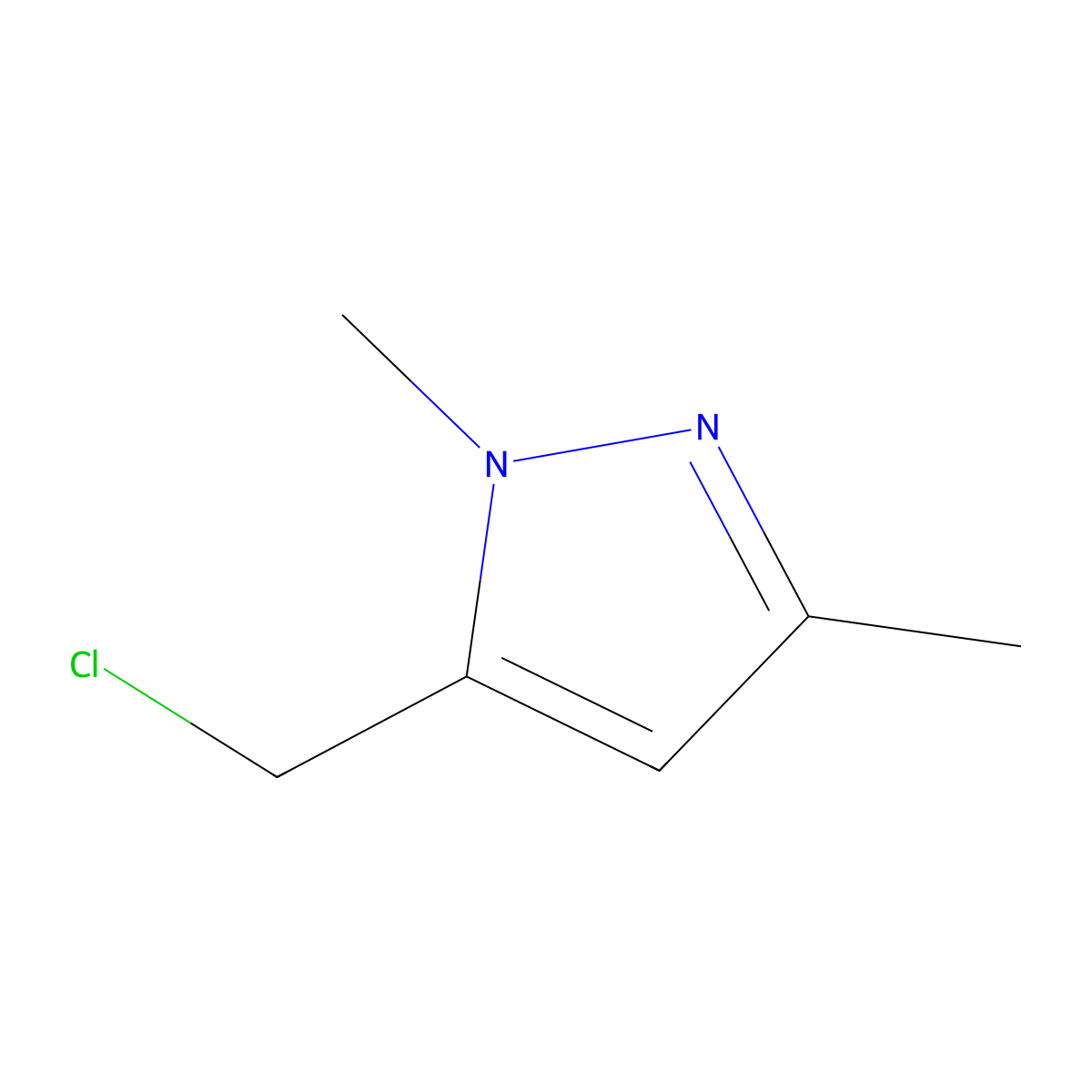 5-(chloromethyl)-1,3-dimethyl-1H-pyrazole molecular structure, CAS 852227-86-2