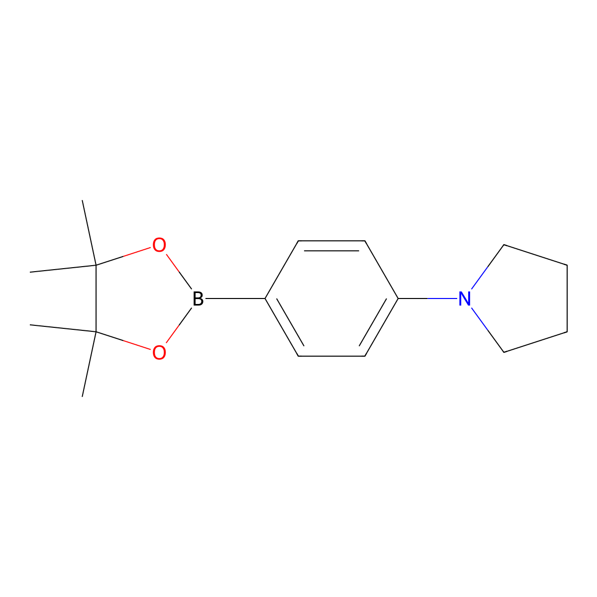 1-(4-(4,4,5,5-Tetramethyl-1,3,2-dioxaborolan-2-yl)phenyl)pyrrolidine molecular structure, CAS 852227-90-8