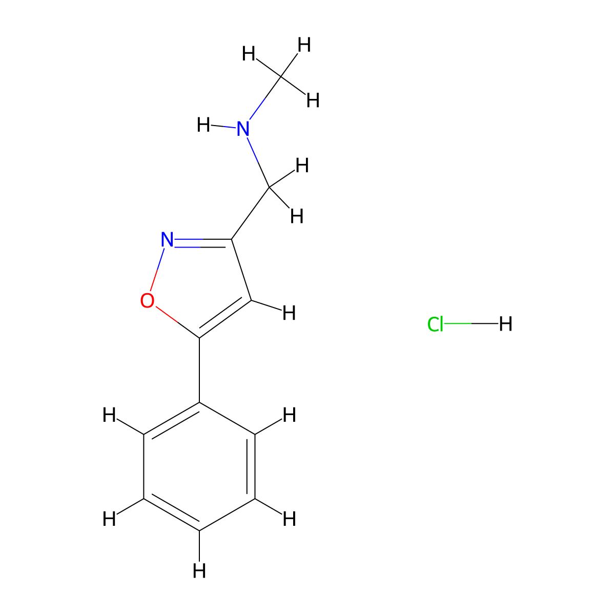 Methyl[(5-phenyl-1,2-oxazol-3-yl)methyl]amine hydrochloride molecular structure, CAS 852227-91-9