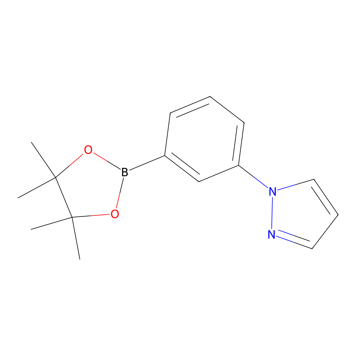 1-[3-(4,4,5,5-Tetramethyl-1,3,2-dioxaborolan-2-yl)phenyl]-1H-pyrazole molecular structure, CAS 852227-94-2