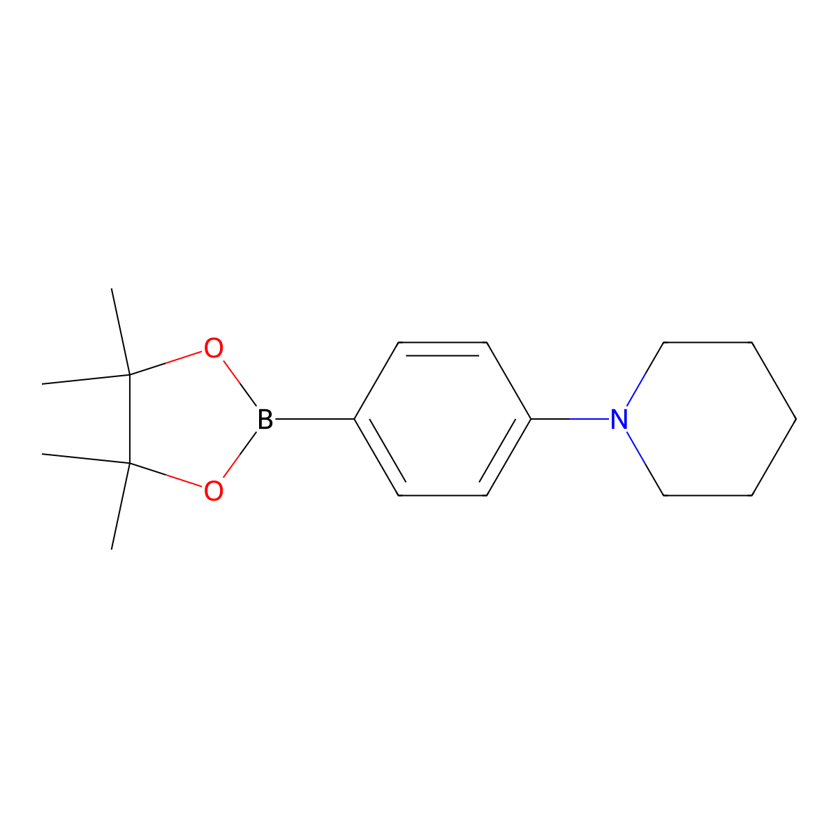 1-(4-(4,4,5,5-Tetramethyl-(1,3,2)dioxaborolan-2-yl)-phenyl)-piperidine molecular structure, CAS 852227-96-4