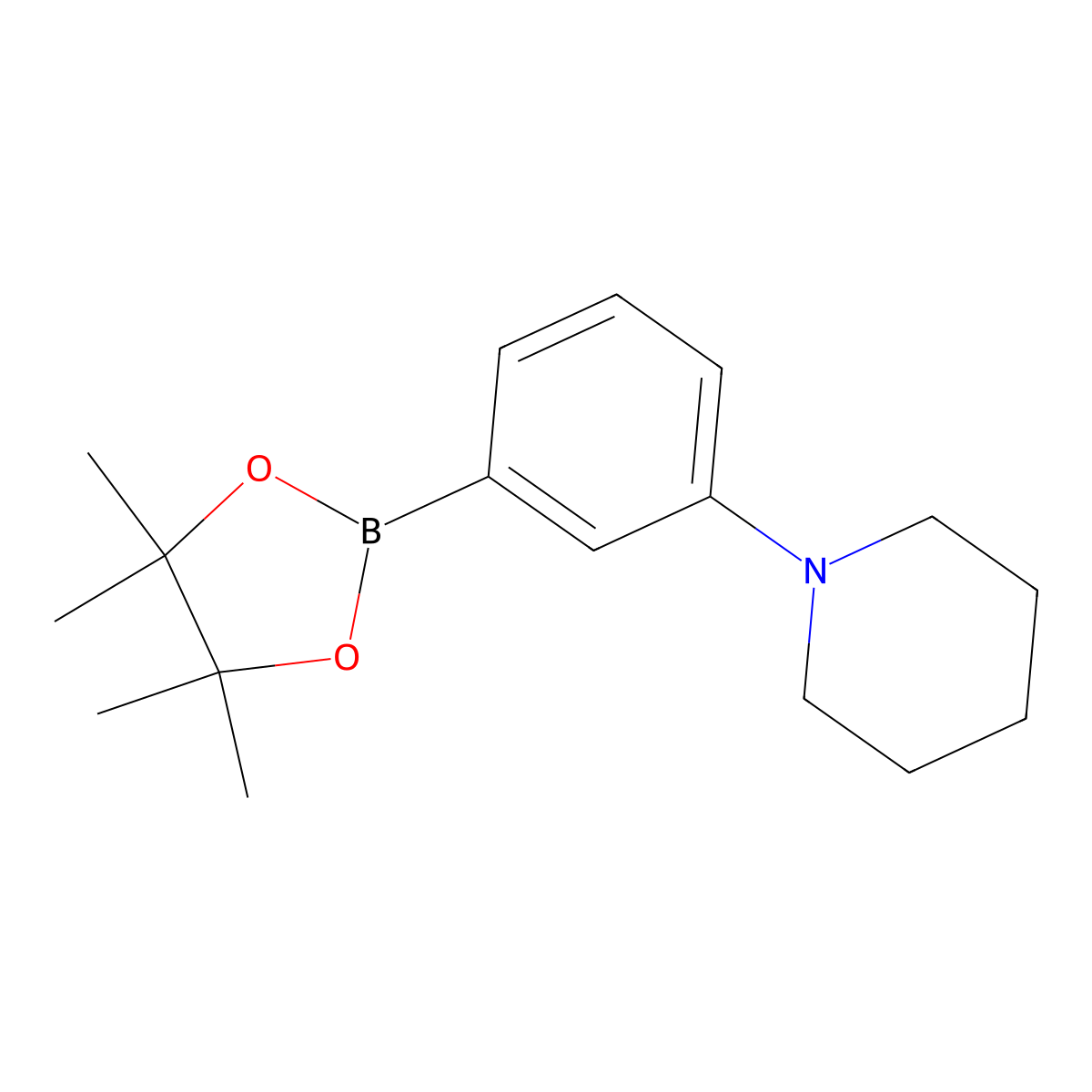 1-(3-(4,4,5,5-Tetramethyl-1,3,2-dioxaborolan-2-yl)phenyl)piperidine molecular structure, CAS 852227-97-5