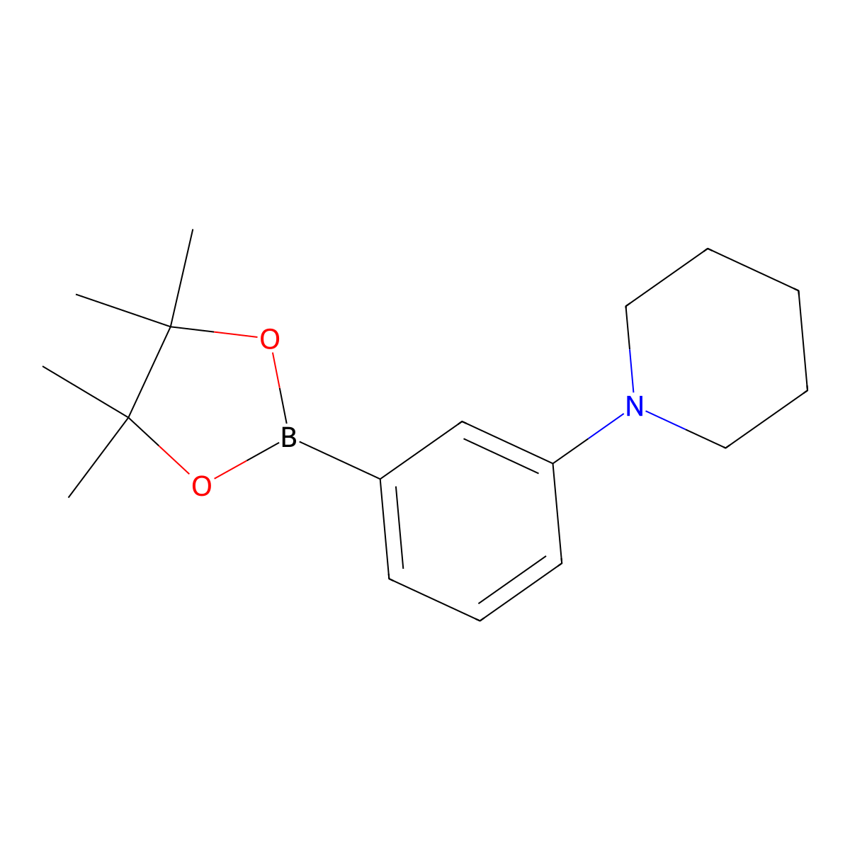 1-(3-(4,4,5,5-Tetramethyl-1,3,2-dioxaborolan-2-yl)phenyl)piperidine molecular structure, CAS 852227-97-5