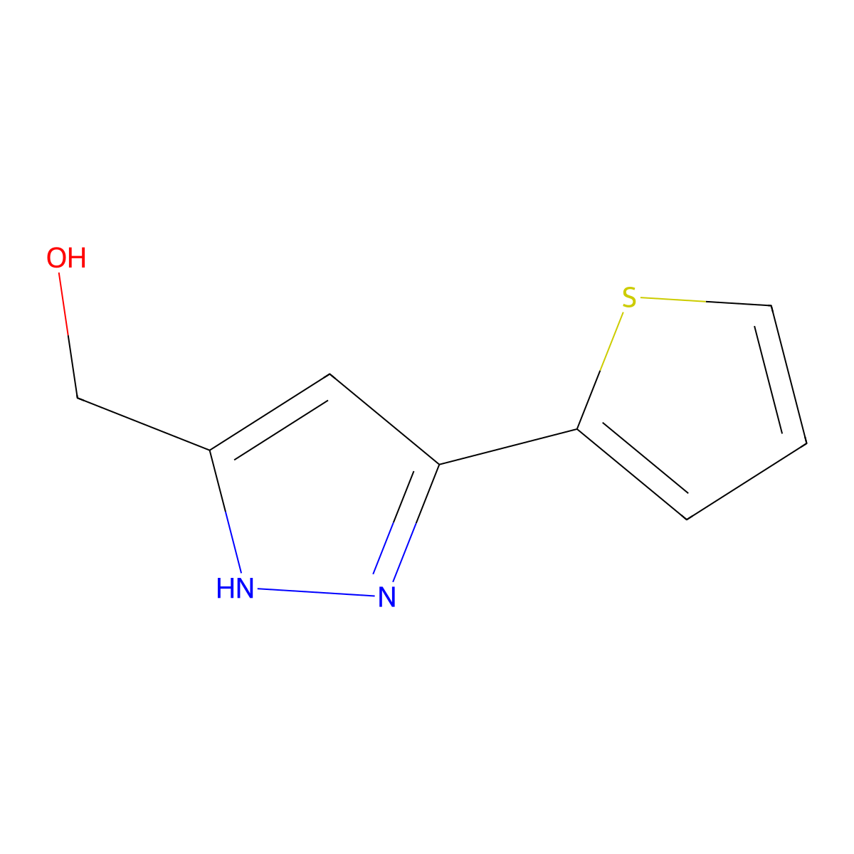 (5-Thien-2-yl-1h-pyrazol-3-yl)methanol molecular structure, CAS 852228-02-5