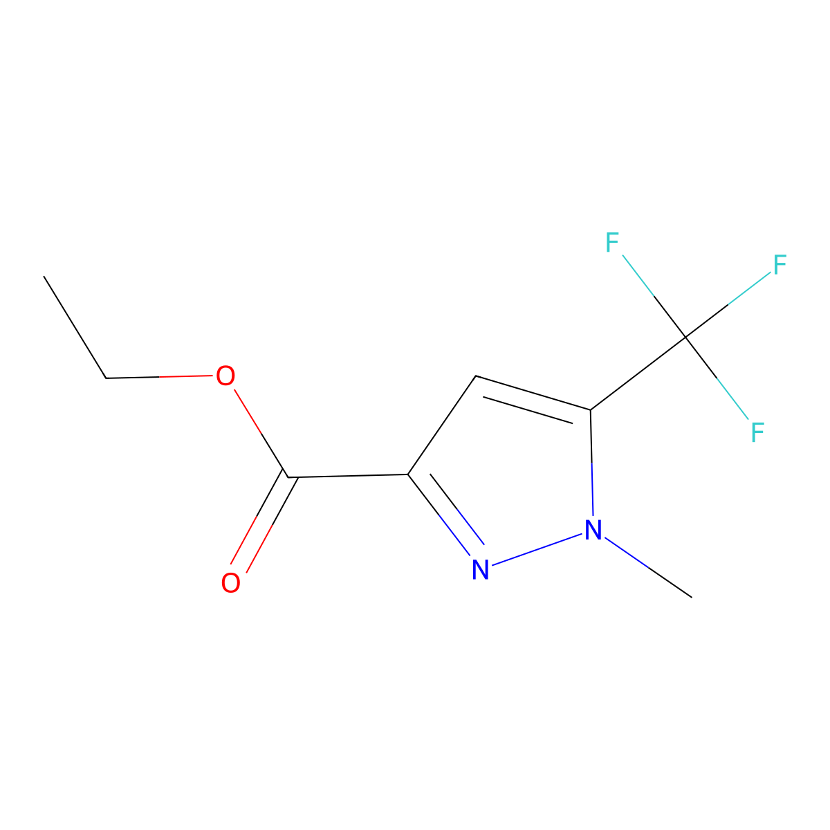 Ethyl 1-methyl-5-(trifluoromethyl)-1H-pyrazole-3-carboxylate molecular structure, CAS 852228-09-2