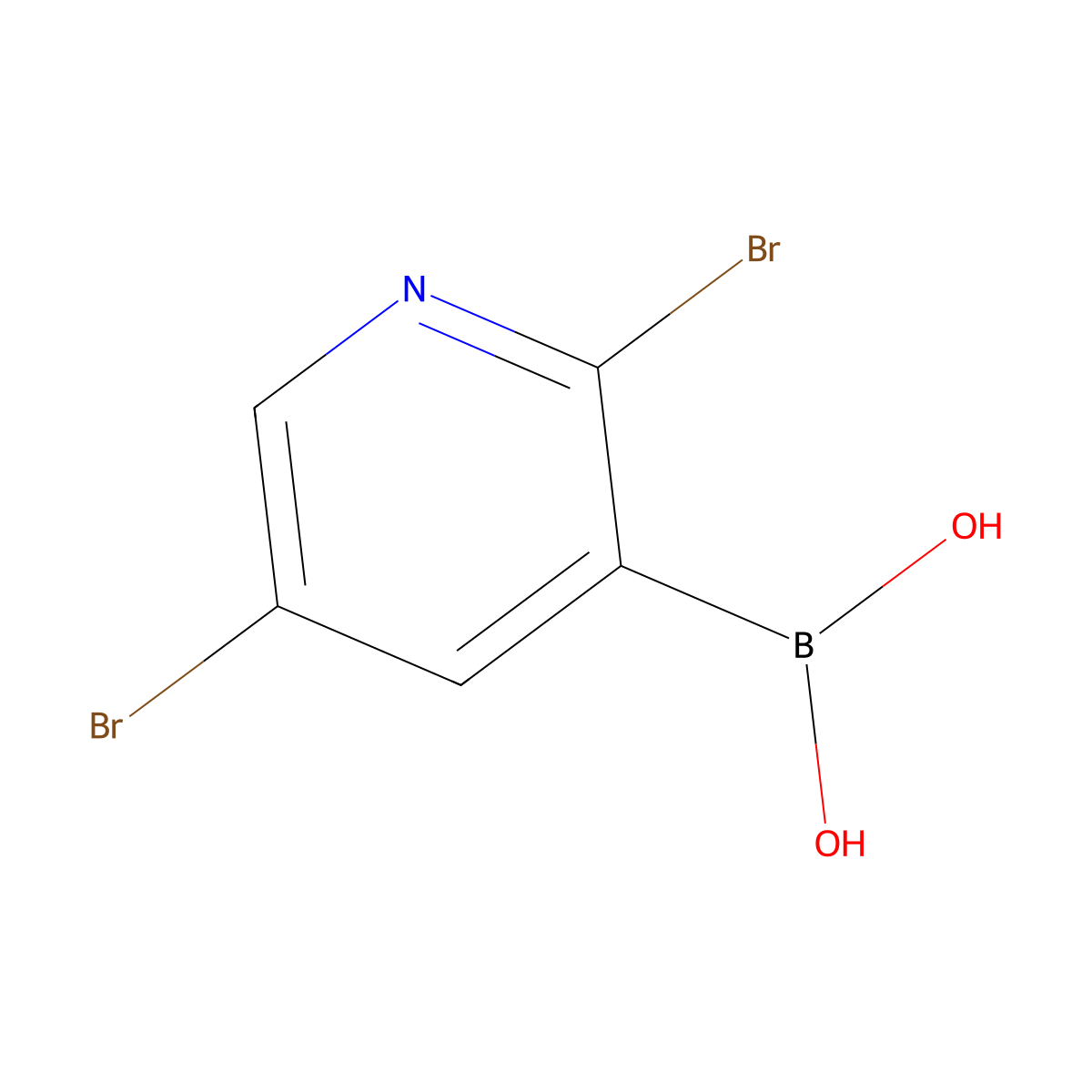 2,5-Dibromopyridine-3-boronic acid molecular structure, CAS 852228-14-9