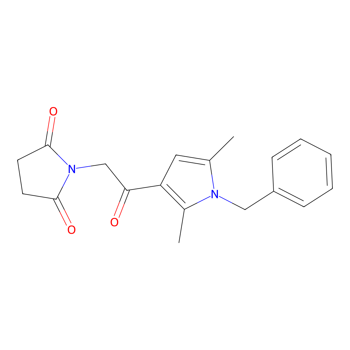 1-[2-[2,5-Dimethyl-1-(phenylmethyl)-3-pyrrolyl]-2-oxoethyl]pyrrolidine-2,5-dione molecular structure, CAS 852230-33-2