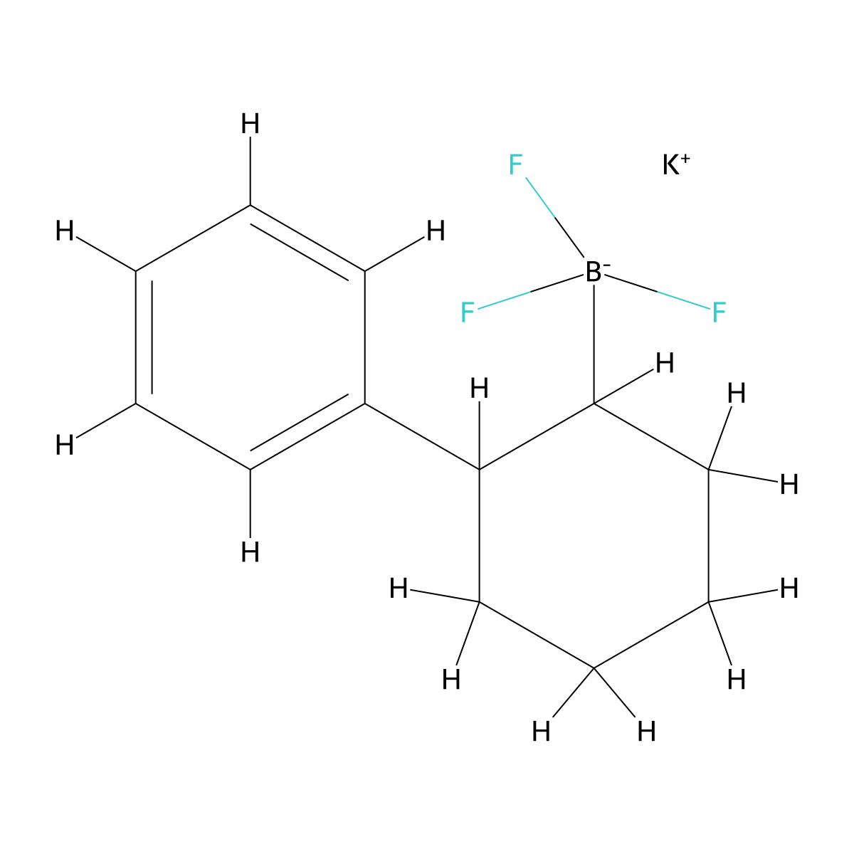 Potassium trifluoro(2-phenylcyclohexyl)borate molecular structure, CAS 852237-95-7