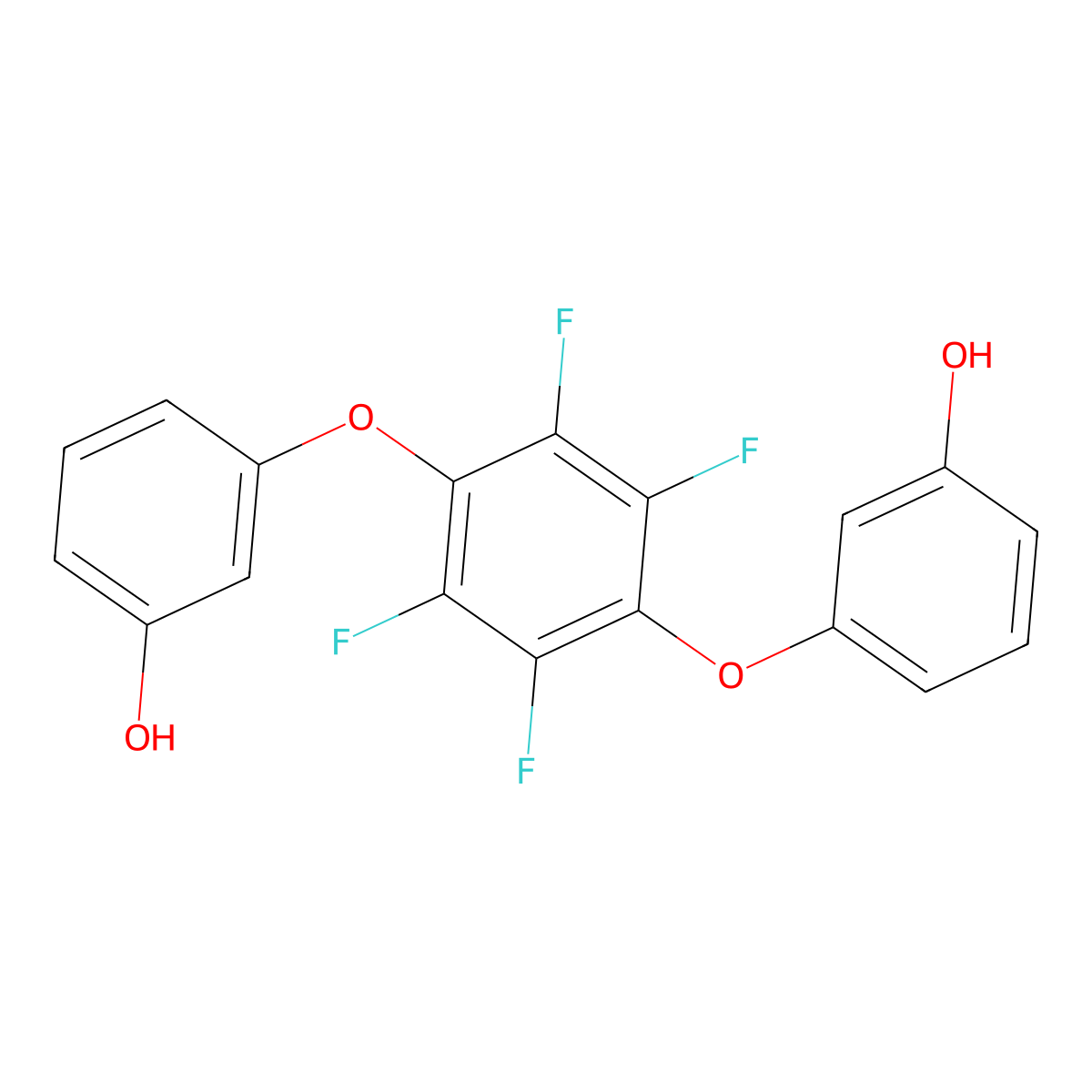 3,3'-[(2,3,5,6-Tetrafluoro-1,4-phenylene)bis(oxy)]diphenol molecular structure, CAS 85225-63-4