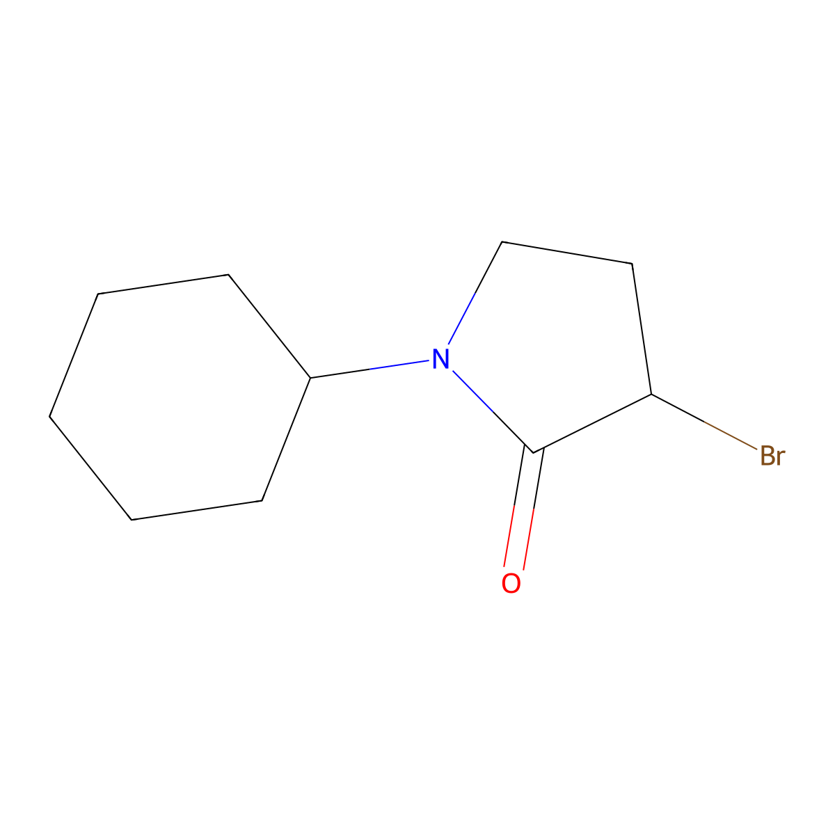 3-Bromo-1-cyclohexylpyrrolidin-2-one molecular structure, CAS 852287-61-7