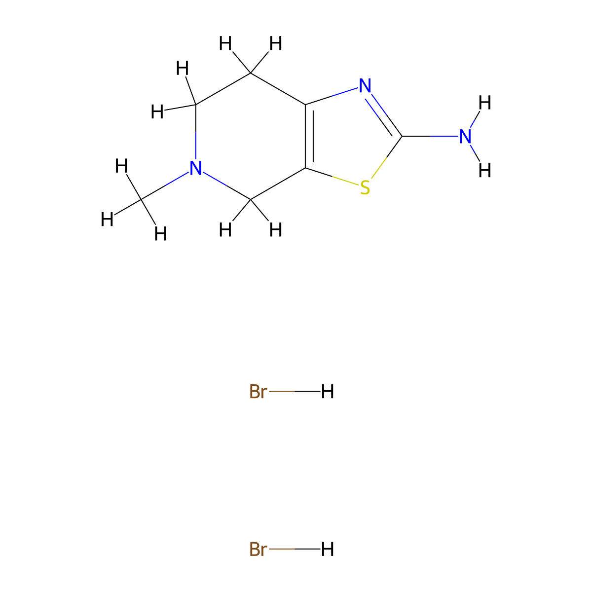 5-Methyl-4,5,6,7-tetrahydrothiazolo[5,4-c]pyridin-2-amine dihydrobromide molecular structure, CAS 852291-41-9