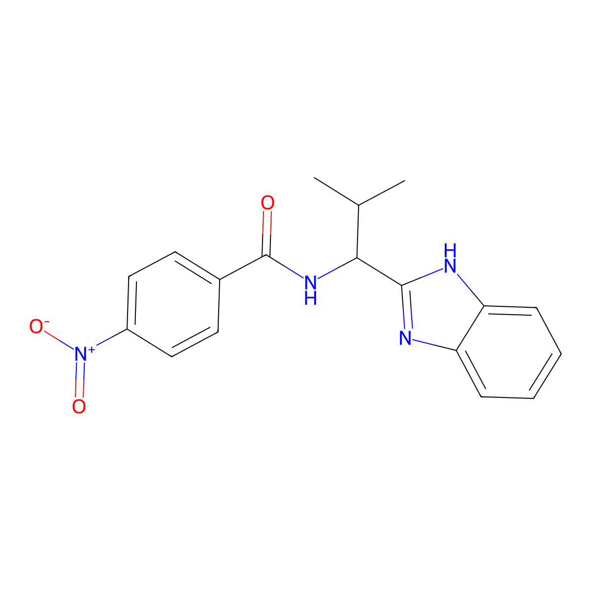 N-[1-(1H-benzimidazol-2-yl)-2-methylpropyl]-4-nitrobenzamide molecular structure, CAS 852294-37-2