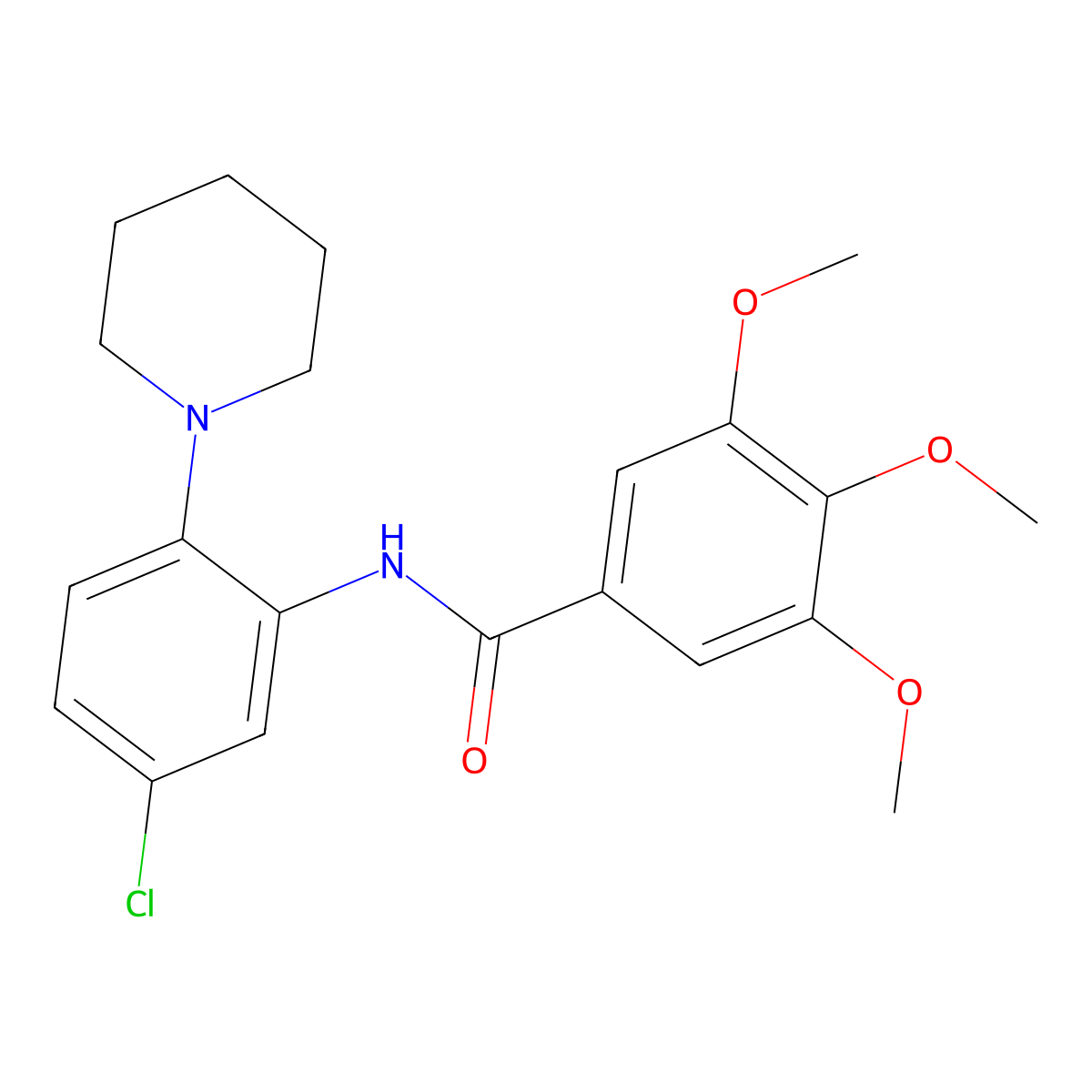 N-(5-chloro-2-piperidin-1-ylphenyl)-3,4,5-trimethoxybenzamide molecular structure, CAS 852294-38-3