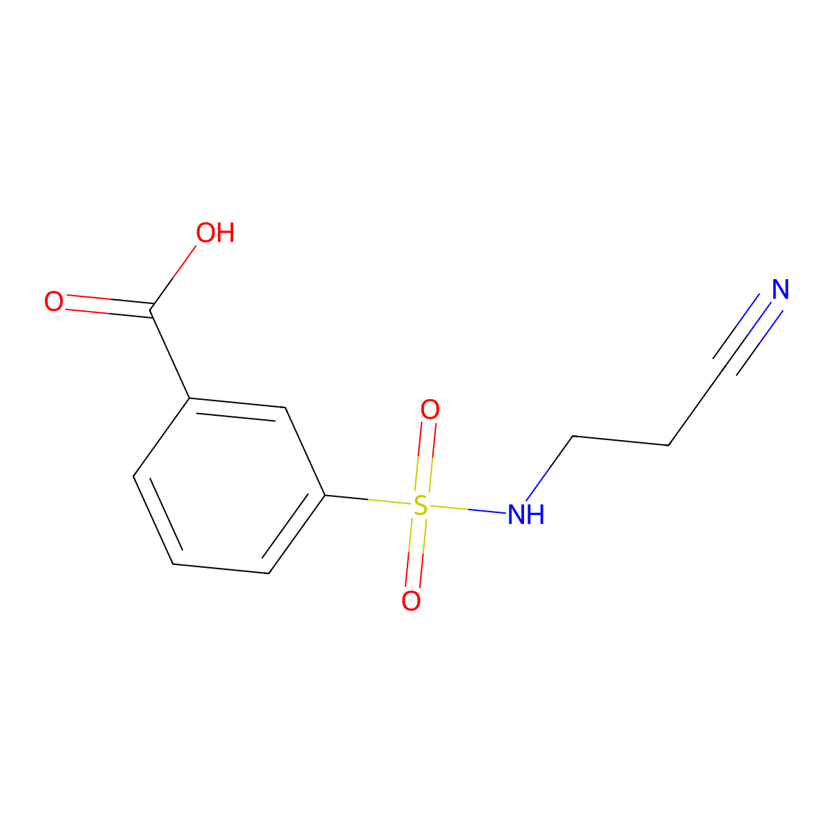 3-[(2-Cyanoethyl)sulfamoyl]benzoic acid molecular structure, CAS 852296-87-8