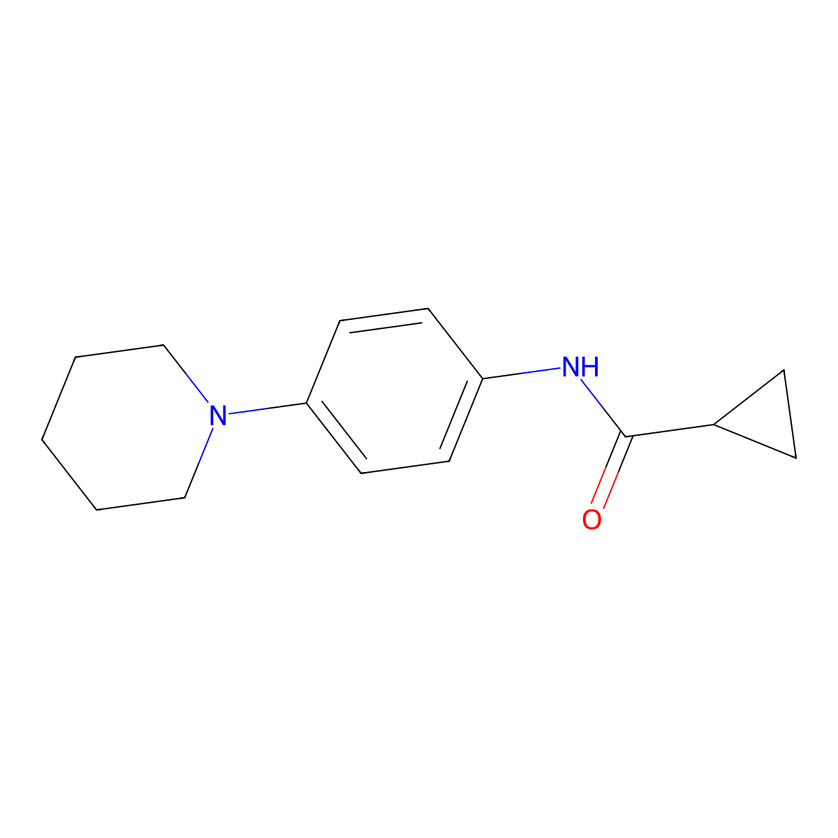 n-(4-(Piperidin-1-yl)phenyl)cyclopropanecarboxamide molecular structure, CAS 852298-11-4