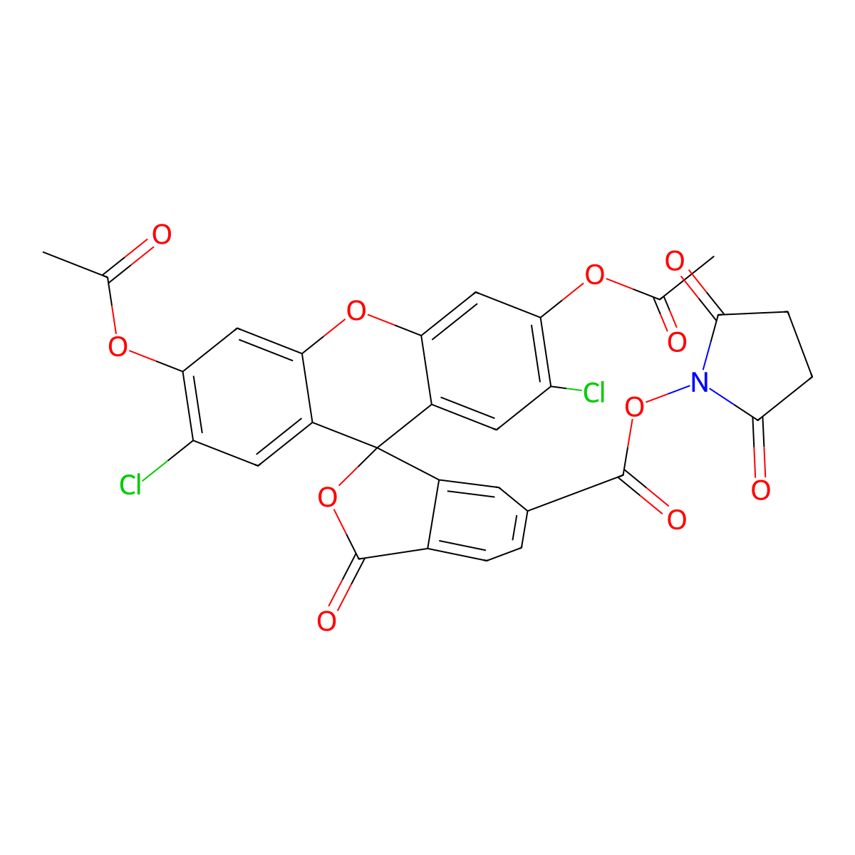 6-Carboxy-2',7'-dichlorofluorescein 3',6'-Diacetate Succinimidyl Ester molecular structure, CAS 852299-81-1