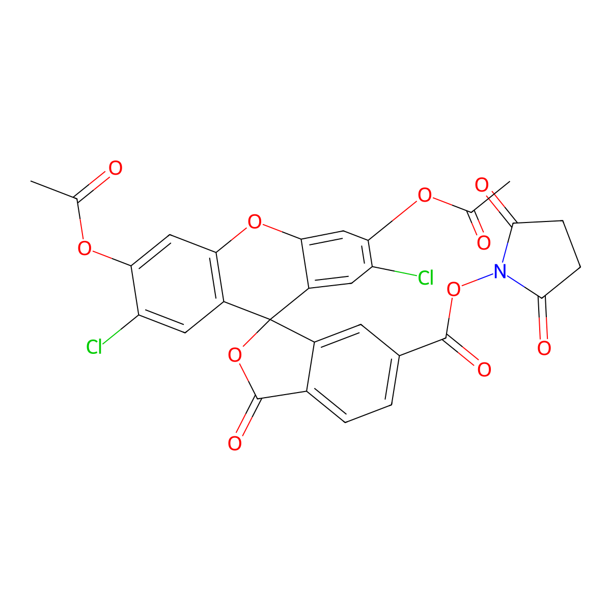 6-Carboxy-2',7'-dichlorofluorescein 3',6'-Diacetate Succinimidyl Ester molecular structure, CAS 852299-81-1