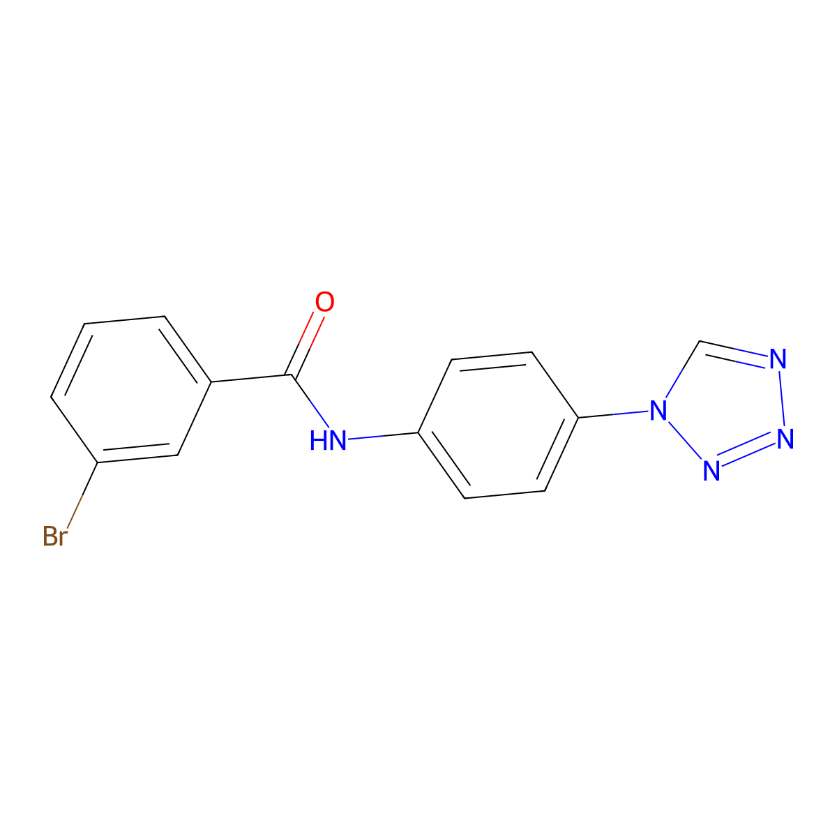 3-bromo-N-[4-(1H-tetrazol-1-yl)phenyl]benzamide molecular structure, CAS 852304-37-1
