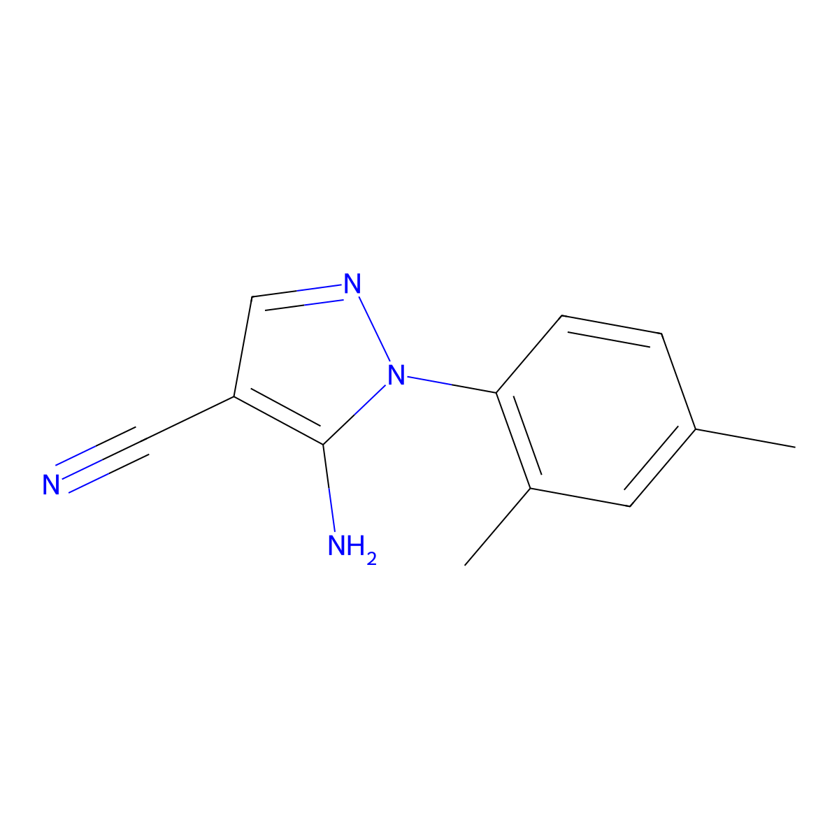 5-amino-1-(2,4-dimethylphenyl)-1H-pyrazole-4-carbonitrile molecular structure, CAS 852313-93-0
