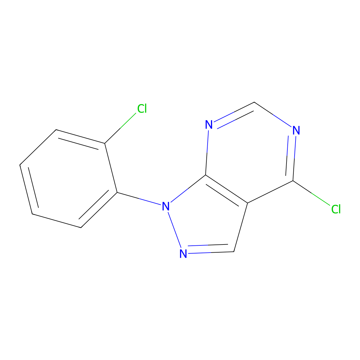 4-Chloro-1-(2-chlorophenyl)-1H-pyrazolo[3,4-D]pyrimidine molecular structure, CAS 852313-98-5