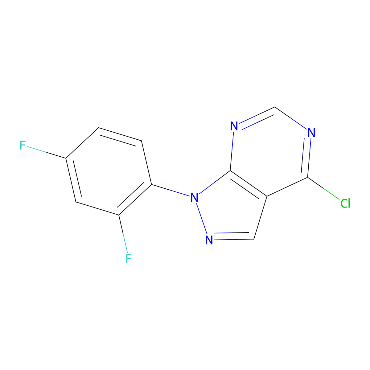 4-Chloro-1-(2,4-difluorophenyl)-1h-pyrazolo[3,4-d]pyrimidine molecular structure, CAS 852314-02-4