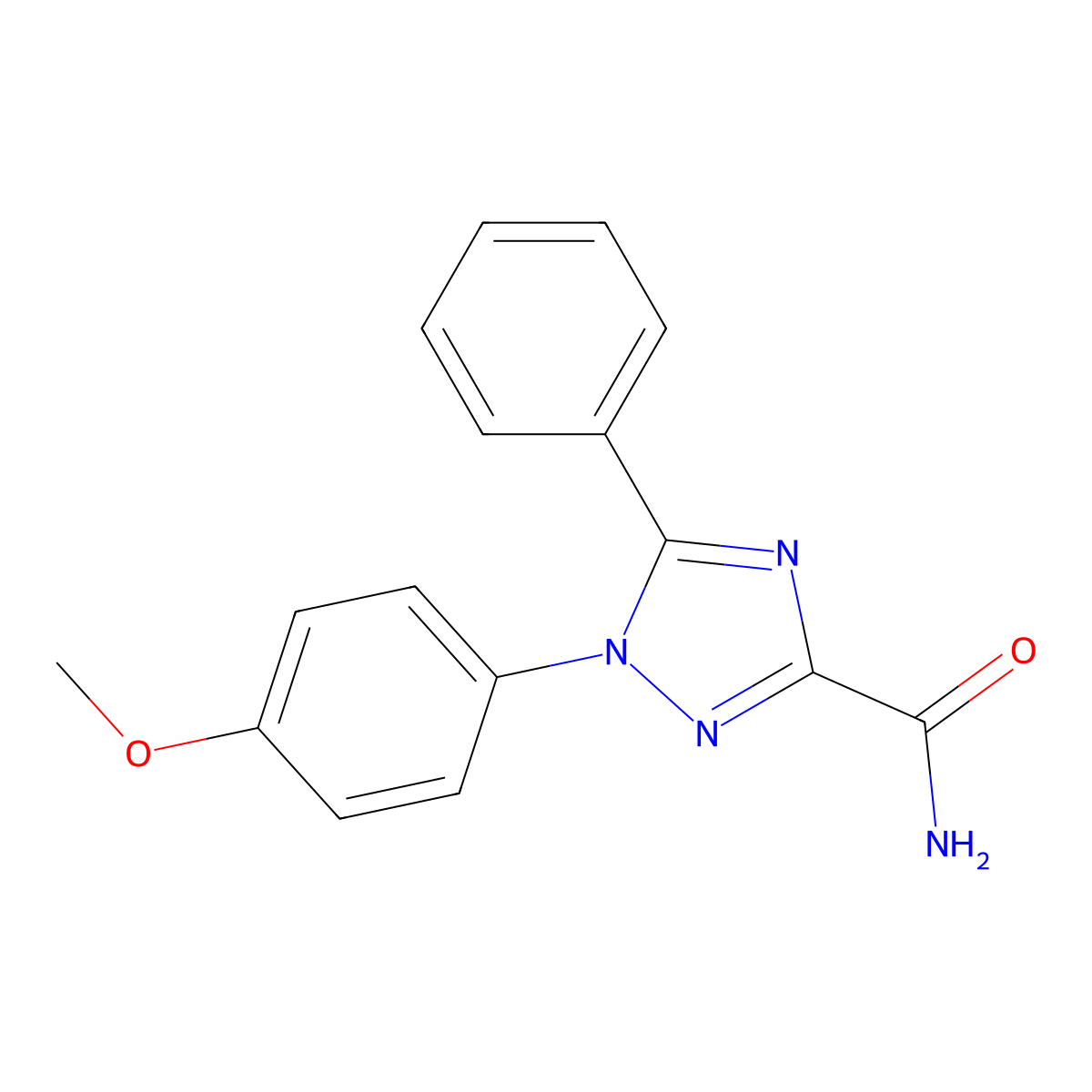 1-(4-Methoxyphenyl)-5-phenyl-1,2,4-triazole-3-carboxamide molecular structure, CAS 85232-40-2