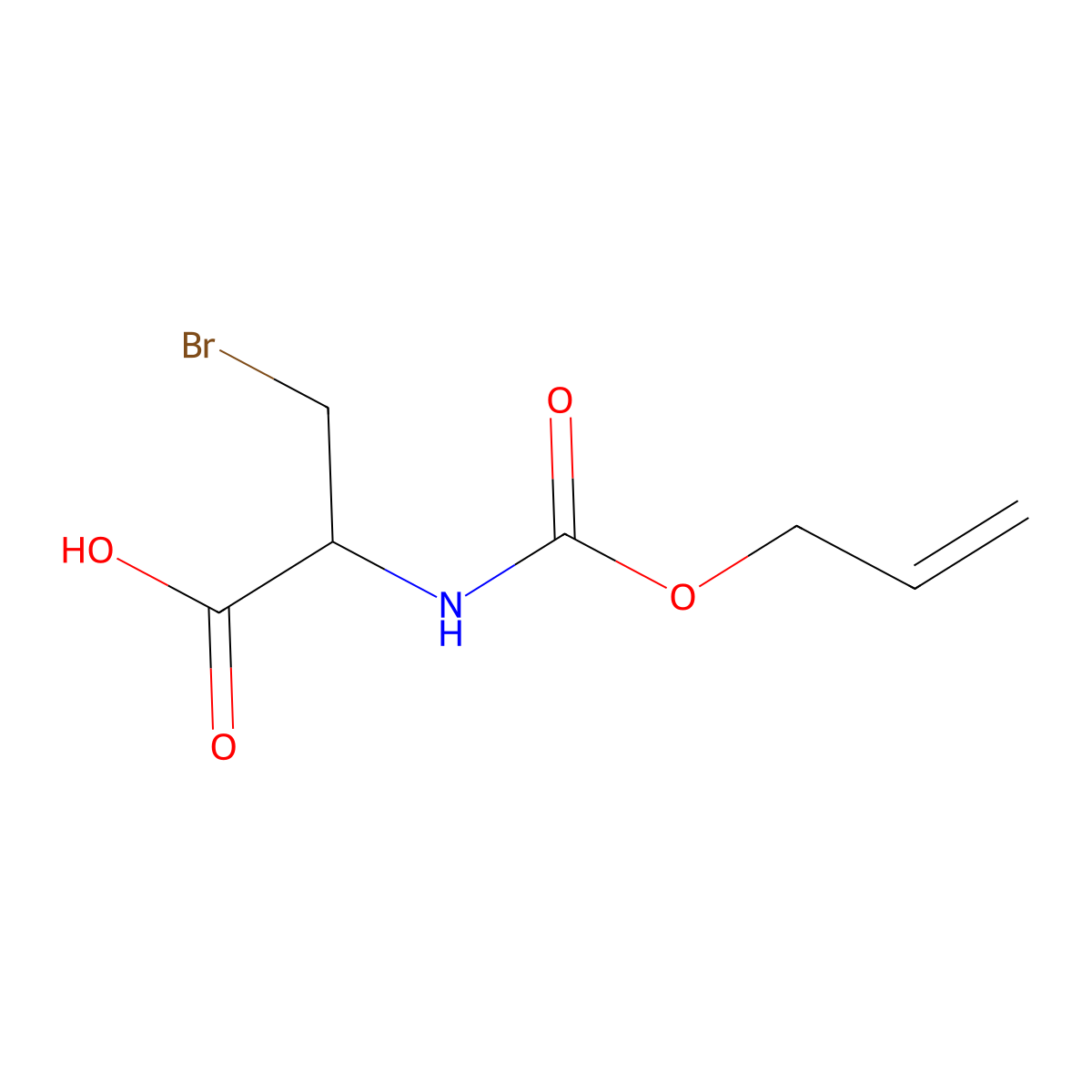 (2R)-3-bromo-2-{[(prop-2-en-1-yloxy)carbonyl]amino}propanoic acid molecular structure, CAS 852325-32-7
