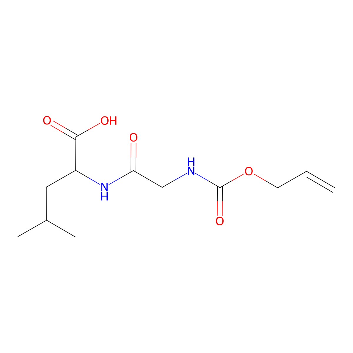 (2S)-4-methyl-2-(2-{[(prop-2-en-1-yloxy)carbonyl]amino}acetamido)pentanoic acid molecular structure, CAS 852325-35-0