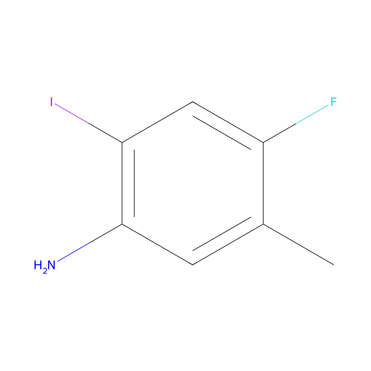 4-Fluoro-2-iodo-5-methylaniline molecular structure, CAS 85233-15-4