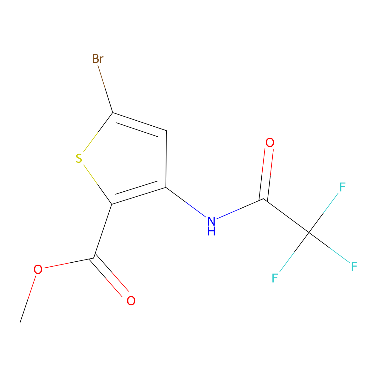 Methyl 5-bromo-3-(2,2,2-trifluoroacetamido)thiophene-2-carboxylate molecular structure, CAS 852330-31-5