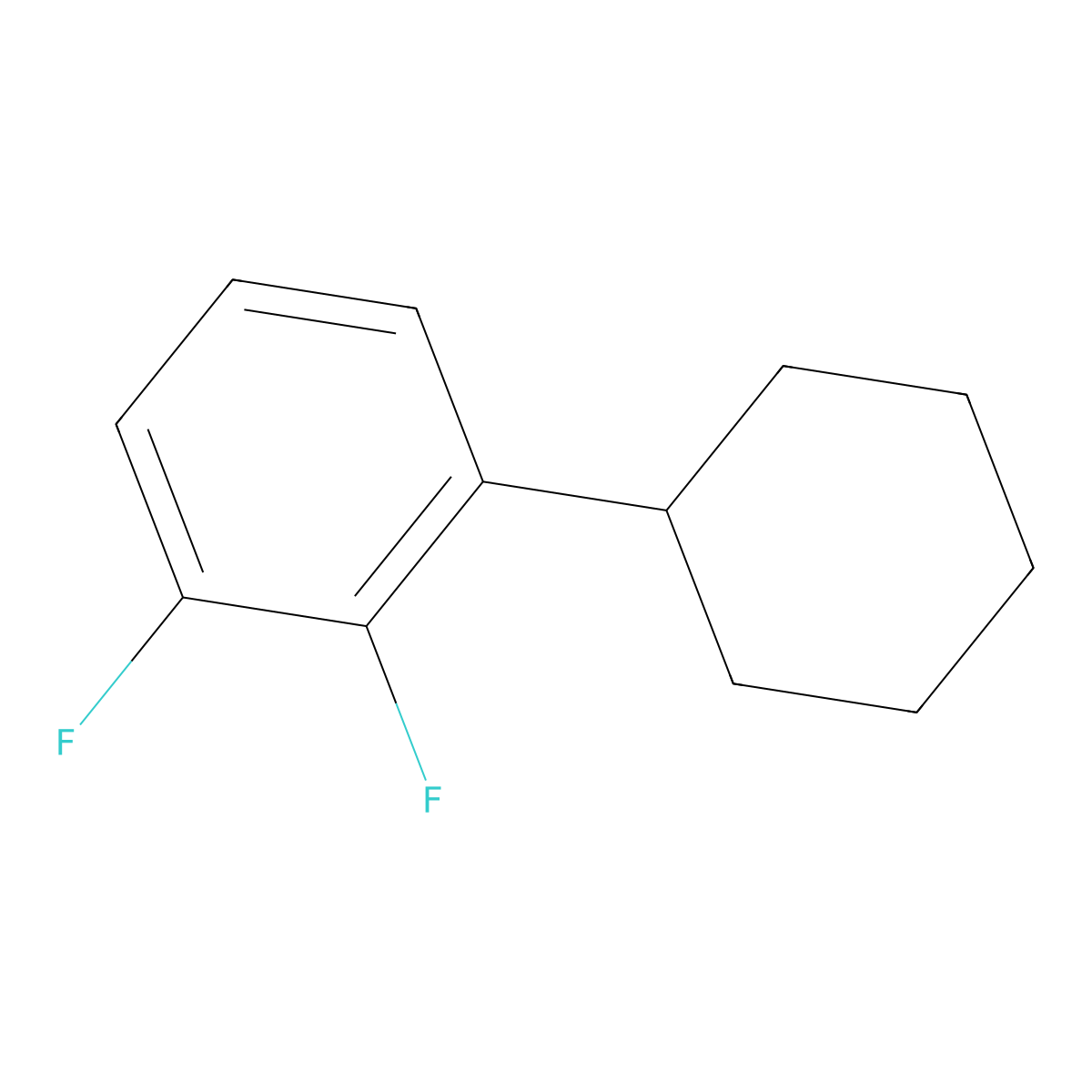 1-Cyclohexyl-2,3-difluorobenzene molecular structure, CAS 852333-52-9