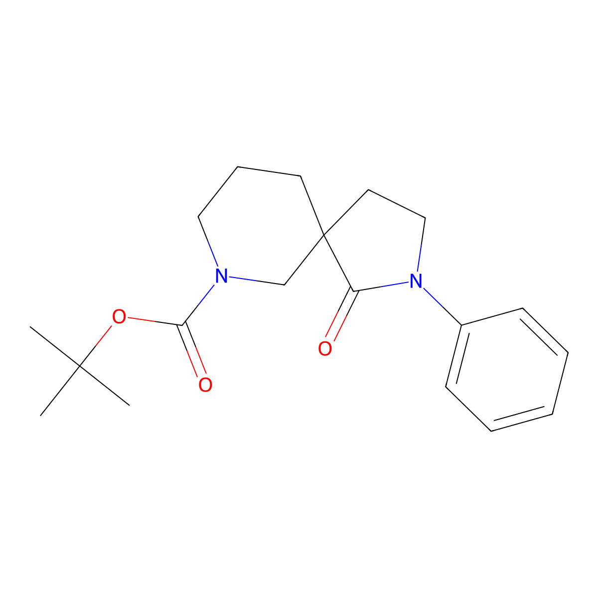 2,7-Diazaspiro[4.5]decane-7-carboxylic acid, 1-oxo-2-phenyl-, 1,1-dimethylethyl ester molecular structure, CAS 852338-75-1