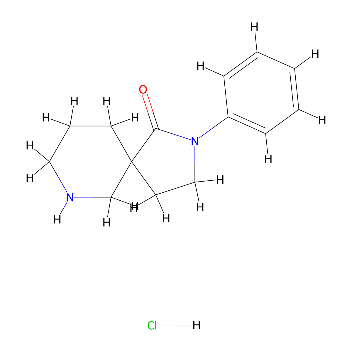 2-Phenyl-2,7-diazaspiro[4.5]decan-1-one hydrochloride molecular structure, CAS 852338-81-9