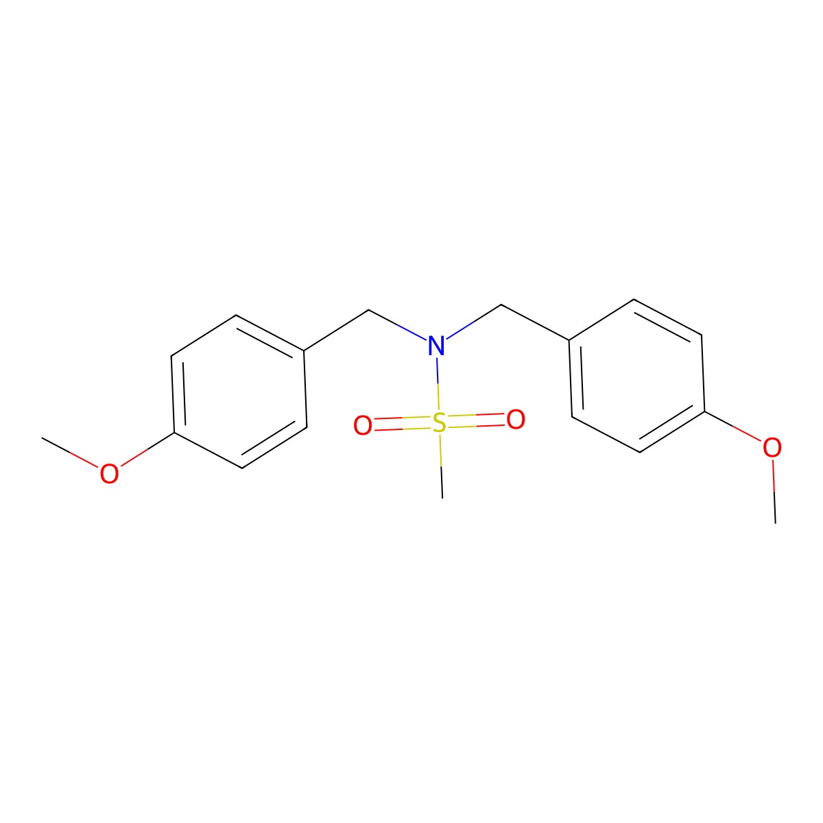 N,N-bis(4-methoxybenzyl)methanesulfonamide molecular structure, CAS 852358-71-5