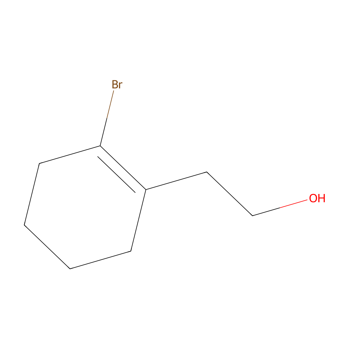 2-(2-Bromocyclohex-1-en-1-yl)ethan-1-ol molecular structure, CAS 85236-15-3