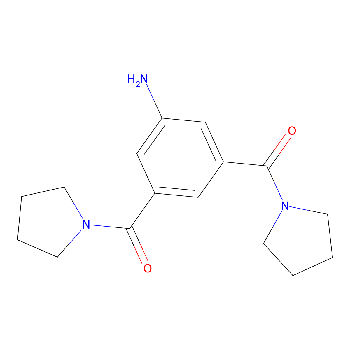 [3,5-Bis(pyrrolidin-1-ylcarbonyl)phenyl]amine molecular structure, CAS 85236-70-0