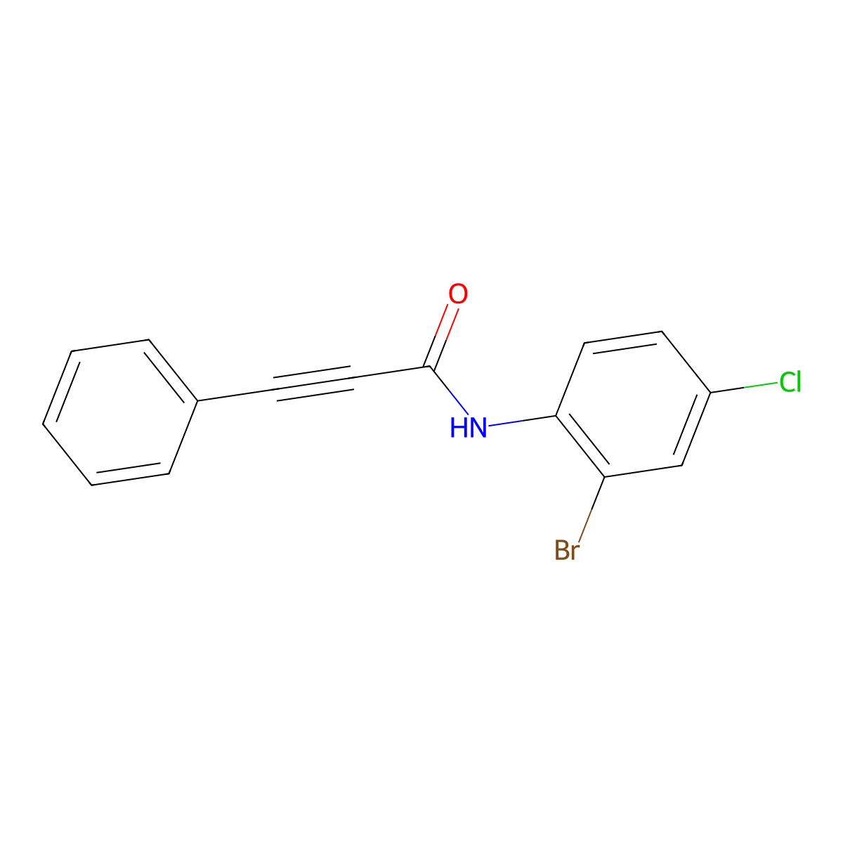 N-(2-Bromo-4-chlorophenyl)-3-phenyl-2-propynamide molecular structure, CAS 852362-39-1