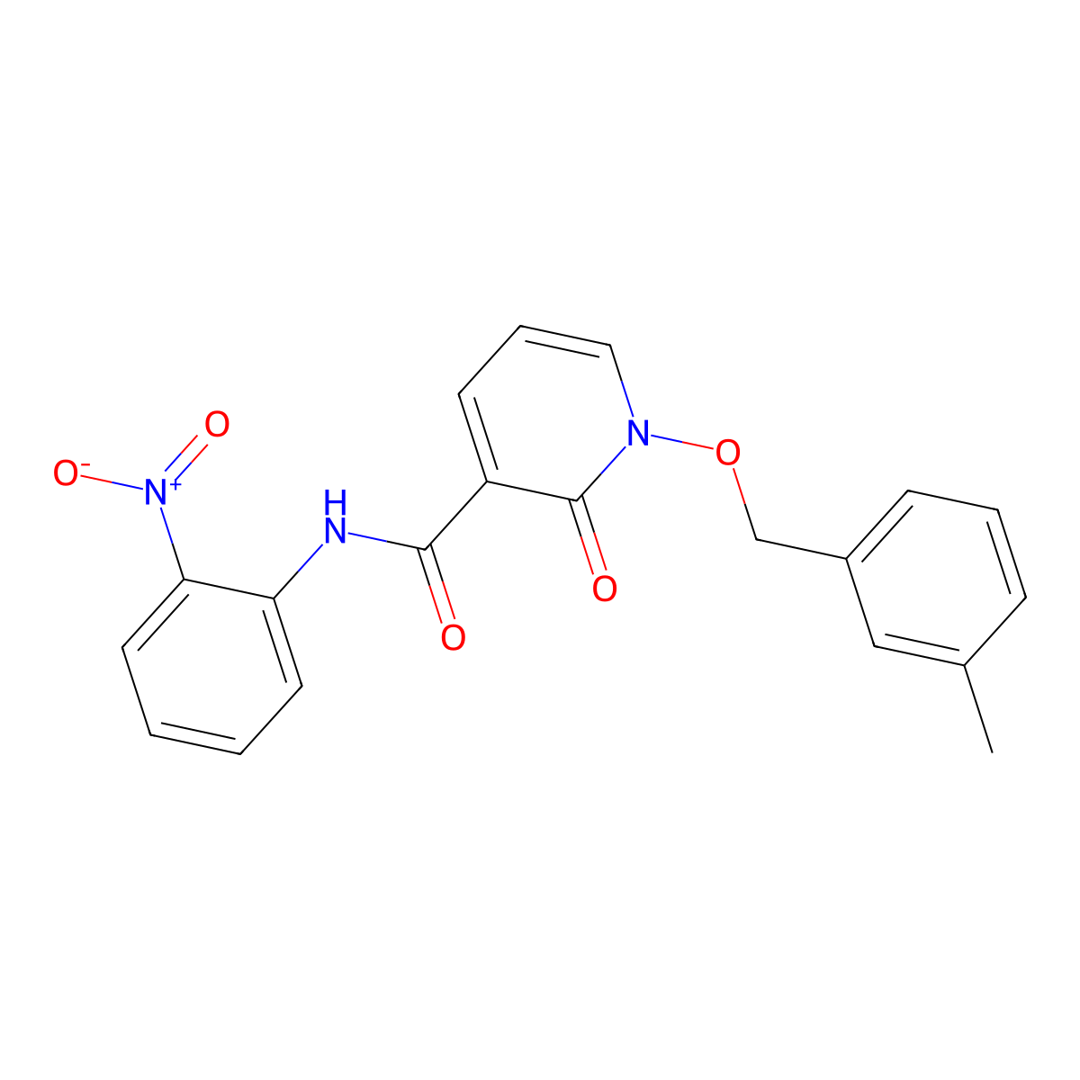 1-((3-methylbenzyl)oxy)-N-(2-nitrophenyl)-2-oxo-1,2-dihydropyridine-3-carboxamide molecular structure, CAS 852364-51-3