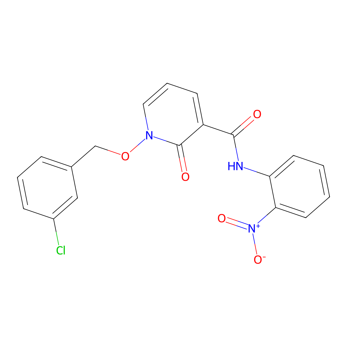 1-[(3-chlorophenyl)methoxy]-N-(2-nitrophenyl)-2-oxopyridine-3-carboxamide molecular structure, CAS 852364-52-4