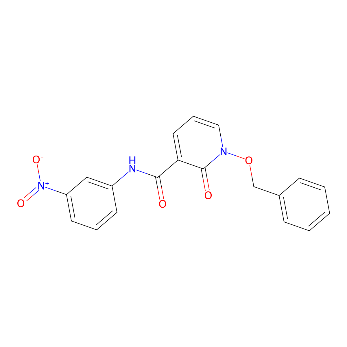 1-(benzyloxy)-N-(3-nitrophenyl)-2-oxo-1,2-dihydropyridine-3-carboxamide molecular structure, CAS 852364-53-5